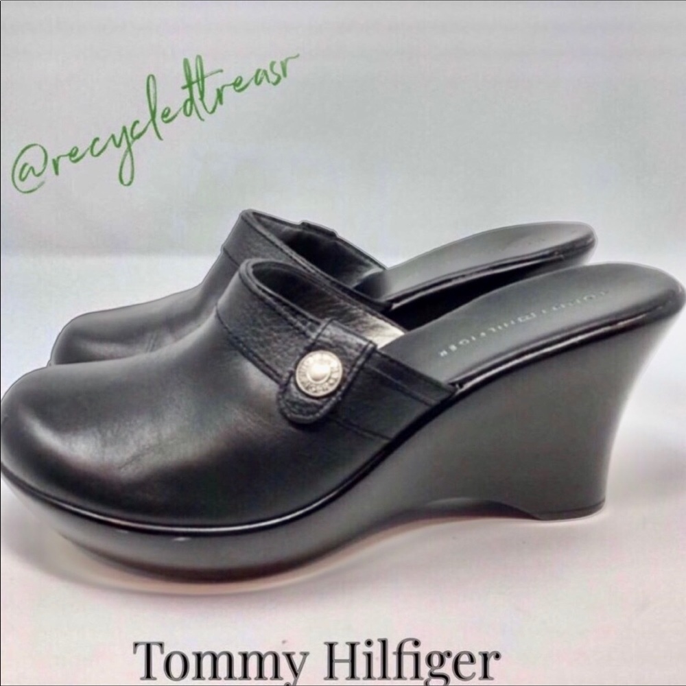 TOMMY HILFIGER Wedge Clogs (EUC)